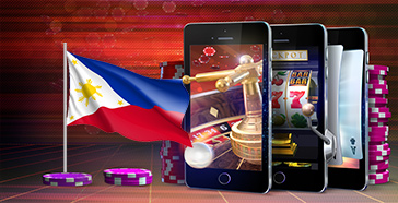 Three Mobile Phones, Casino Chips and the Philippines Flag